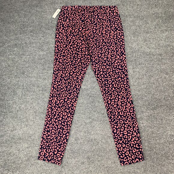 Old Navy Pants Womens 4 T Tall Pink Navy Pixie Ankle Leopard Print Soft Twill - Picture 10 of 13